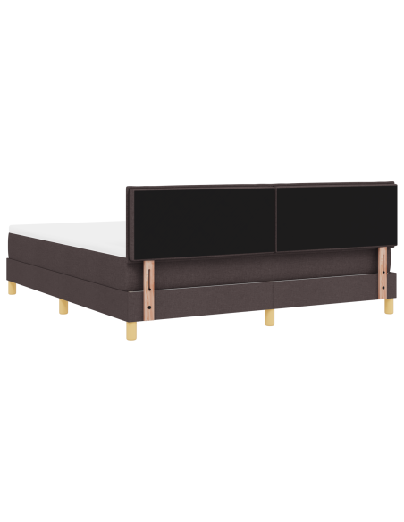 Letto Box Spring con Materasso & LED Marrone Scuro 180x200 cm Tessuto