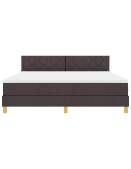Letto Box Spring con Materasso & LED Marrone Scuro 180x200 cm Tessuto