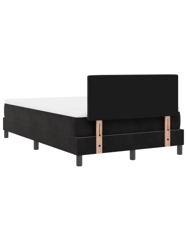Letto a Sorgente LED con materasso Nero 120 x 190 cm Velluto