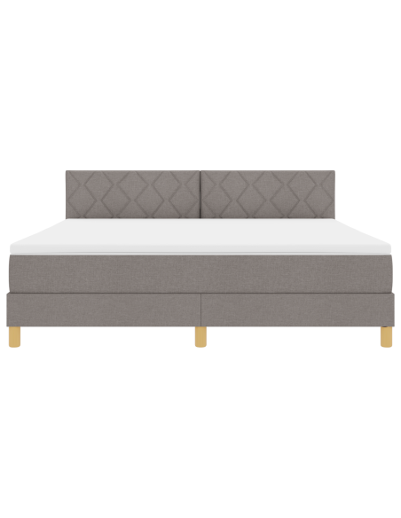 Letto a Molle con Materasso e LED Tortora 180x200 cm Tessuto