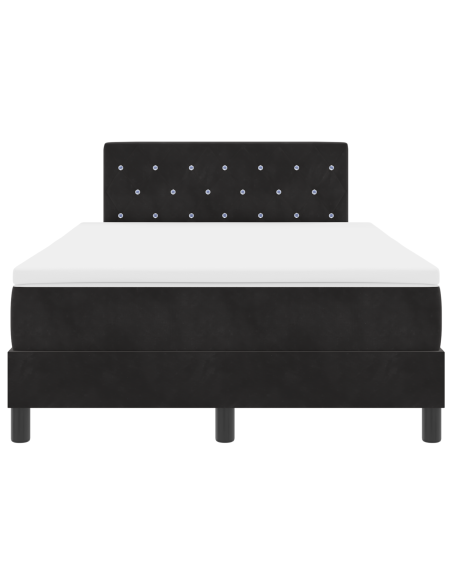 Letto a Sorgente LED con materasso Nero 120 x 190 cm Velluto