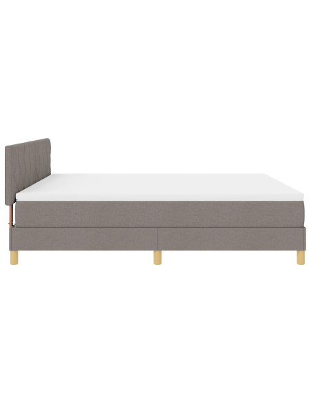Letto a Molle con Materasso e LED Tortora 180x200 cm Tessuto