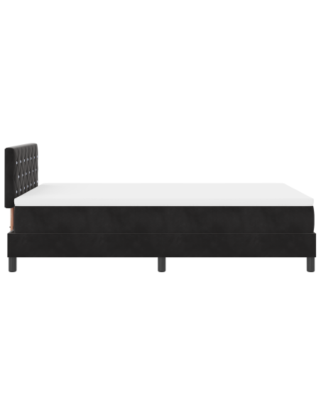 Letto a Box Spring con Materasso e LED Nero 120x190 cm Velluto