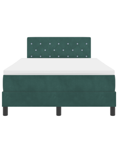 Letto a Sorgente LED con led Verde Scuro 120 x 190 cm Velluto
