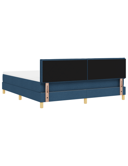 Letto con Contenitore e Materasso e LED Blu 180x200 cm Tessuto
