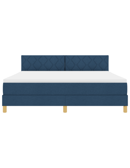 Letto con Contenitore e Materasso e LED Blu 180x200 cm Tessuto