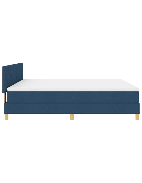 Letto con Contenitore e Materasso e LED Blu 180x200 cm Tessuto