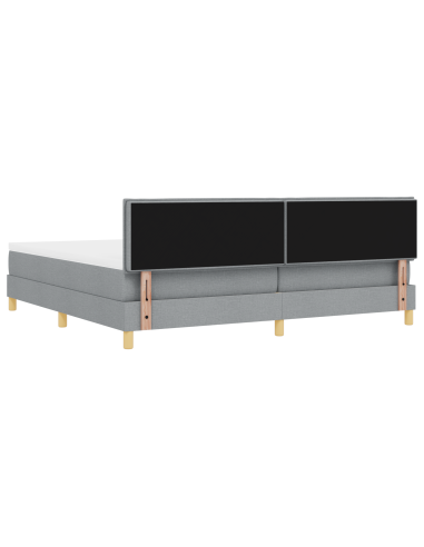 Letto a Sorgente LED con led Grigio chiaro 200 x 200 cm Tessuto