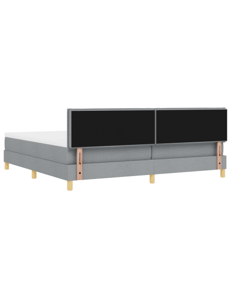 Letto a Sorgente LED con led Grigio chiaro 200 x 200 cm Tessuto