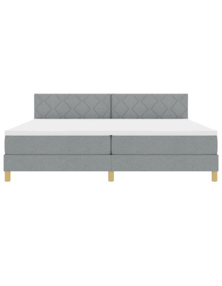 Letto a Sorgente LED con led Grigio chiaro 200 x 200 cm Tessuto