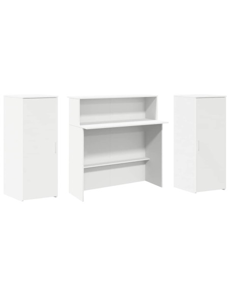Banco Reception Bianco 180x50x103,5 cm in Legno Multistrato