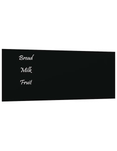 Lavagna Magnetica a Parete Nera 50x20 cm Vetro Temperato
