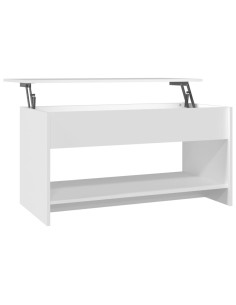 Tavolino da Salotto Bianco 102x50x52,5 cm in Legno Multistrato