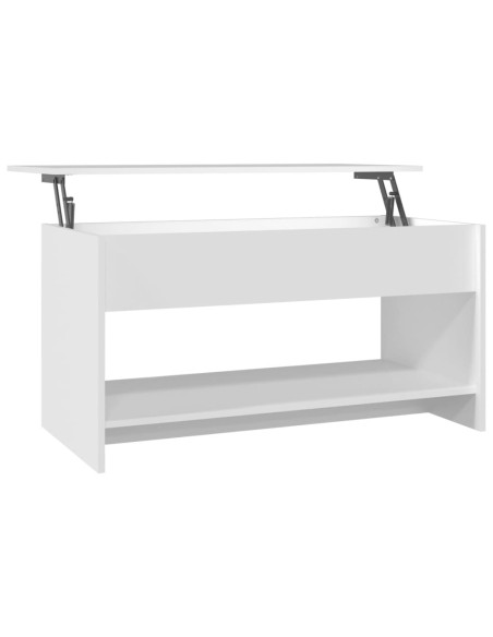 Tavolino da Salotto Bianco 102x50x52,5 cm in Legno Multistrato