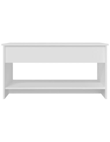 Tavolino da Salotto Bianco 102x50x52,5 cm in Legno Multistrato