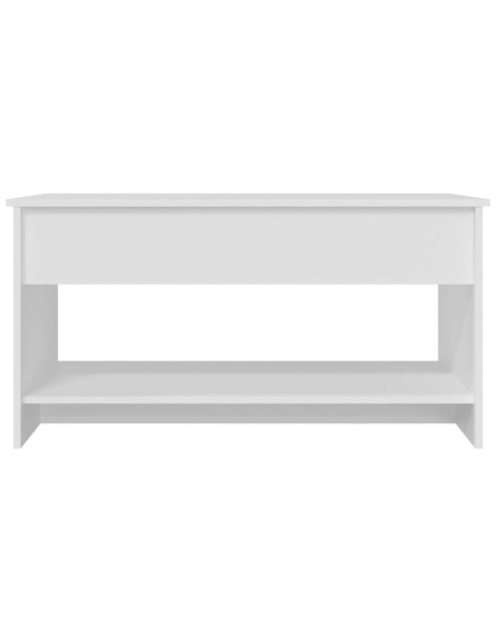 Tavolino da Salotto Bianco 102x50x52,5 cm in Legno Multistrato