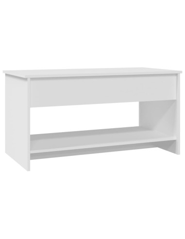 Tavolino da Salotto Bianco 102x50x52,5 cm in Legno Multistrato