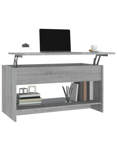 Tavolino Salotto Grigio Sonoma 102x50x52,5 cm Legno Multistrato