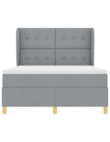 Letto con molle e materasso Grigio Scuro 90x190 cm Tessuto