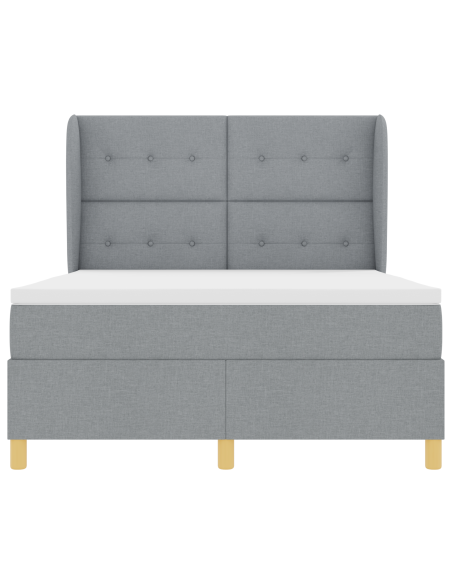 letto a box spring  con materasso grigio chiaro 140x200 cm in tessuto