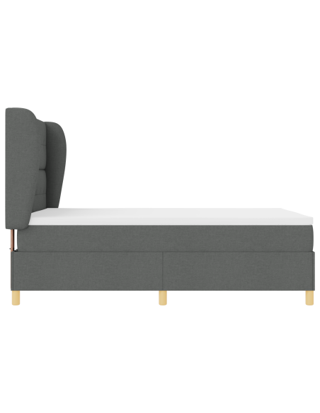 Letto con molle e materasso Grigio Scuro 90x190 cm Tessuto