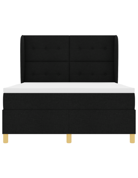 Letto Box Spring con Materasso Nero 140x200 cm