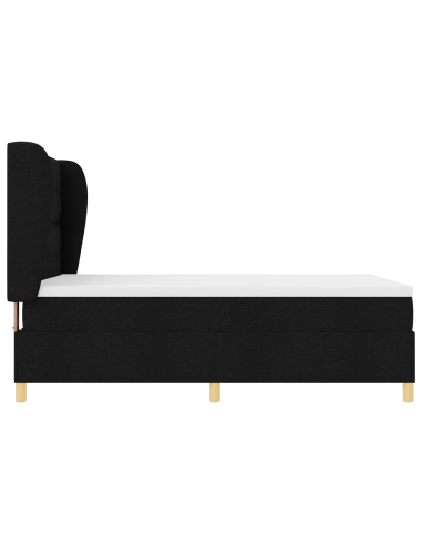 Letto con molle e materasso Grigio Scuro 90x190 cm Tessuto Nero