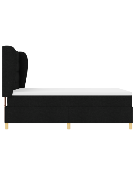 Letto Box Spring con Materasso Nero 140x200 cm