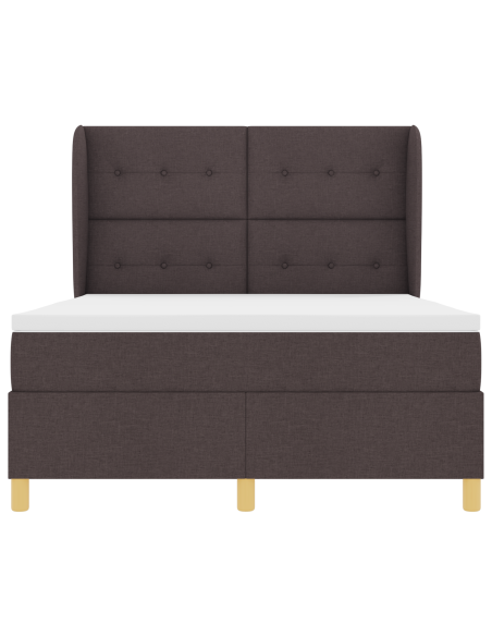 Letto a Box con Materasso Marrone Scuro 140x200 cm Tessuto