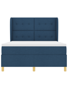 Letto con molle e materasso Grigio Scuro 90x190 cm Tessuto Blu