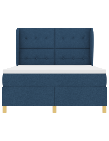 Letto con molle e materasso Grigio Scuro 90x190 cm Tessuto Blu
