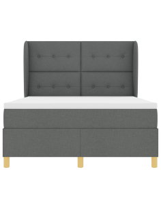 Letto con molle e materasso Grigio Scuro 90x190 cm Tessuto