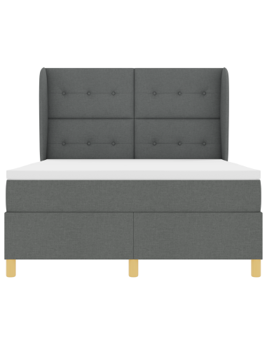 Letto con molle e materasso Grigio Scuro 90x190 cm Tessuto