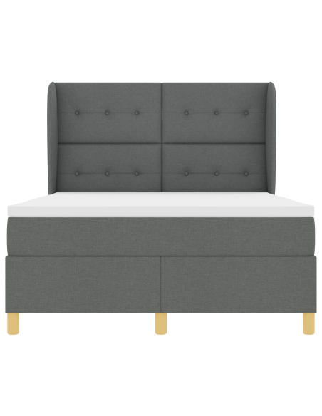 Letto con molle e materasso Grigio Scuro 90x190 cm Tessuto