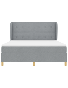Letto con molle e materasso Grigio Scuro 90x190 cm Tessuto