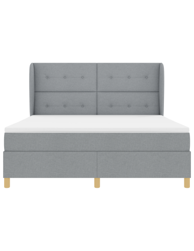 Letto con molle e materasso Grigio Scuro 90x190 cm Tessuto