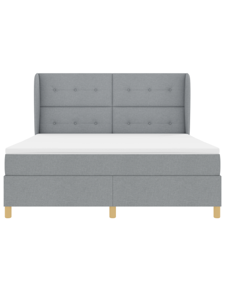 letto a molla  con materasso grigio chiaro 180x200 cm in tessuto