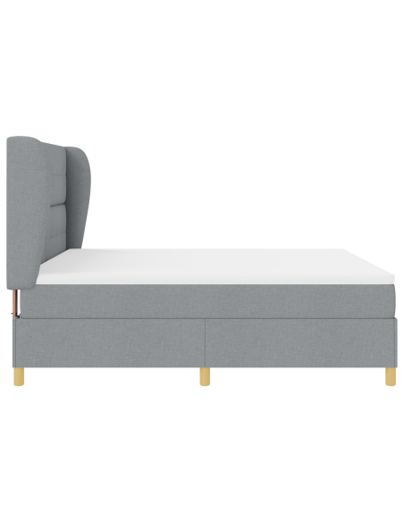 letto a molla  con materasso grigio chiaro 180x200 cm in tessuto