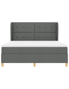 Letto con molle e materasso Grigio Scuro 90x190 cm Tessuto
