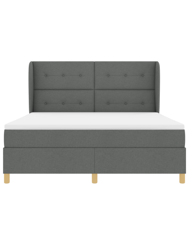 Letto con molle e materasso Grigio Scuro 90x190 cm Tessuto