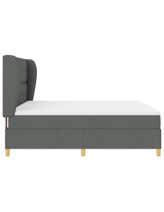 Letto con molle e materasso Grigio Scuro 90x190 cm Tessuto 2