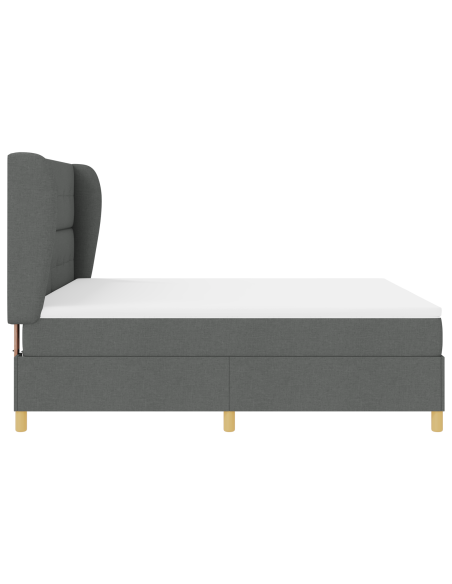 Letto a Molle con Materasso - Grigio Scuro, 180x200 cm, Tessuto