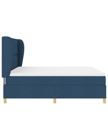 Letto con molle e materasso Grigio Scuro 90x190 cm Tessuto Blu