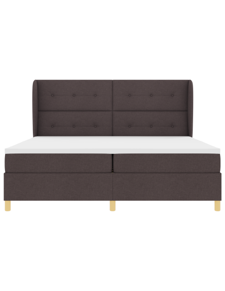 Letto a Box Spring con Materasso - Marrone Scuro, 200x200 cm, Tessuto