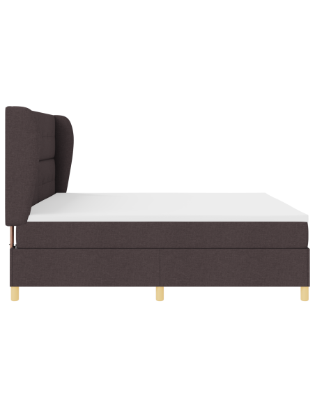 Letto a Box Spring con Materasso - Marrone Scuro, 200x200 cm, Tessuto