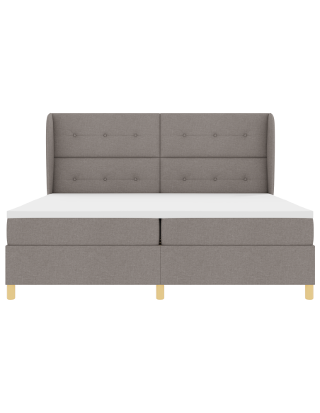Box Spring Bed con Materasso - Tortora 200x200 cm Tessuto