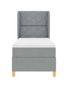 Letto con molle e materasso Grigio Scuro 90x190 cm Tessuto