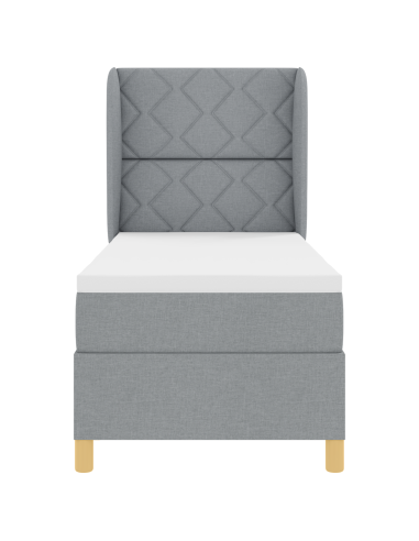 Letto con molle e materasso Grigio Scuro 90x190 cm Tessuto