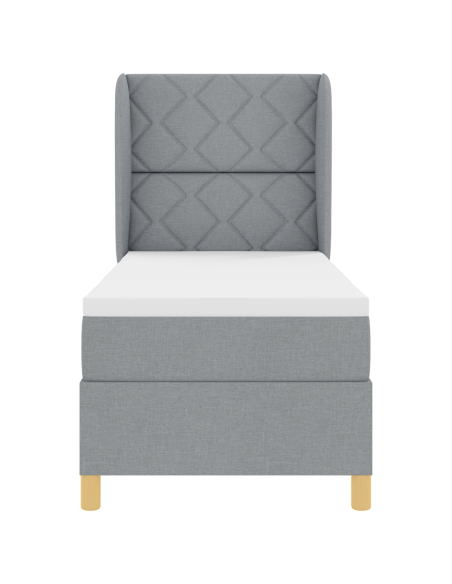 Letto a Box con Materasso Grigio Chiaro 80x200 cm Tessuto