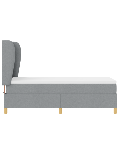Letto con molle e materasso Grigio Scuro 90x190 cm Tessuto
